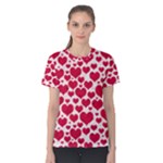 Hearts Valentine Pattern Seamless Women s Cotton T-Shirt