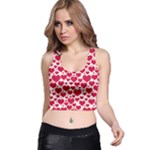 Hearts Valentine Pattern Seamless Racer Back Crop Top