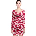 Hearts Valentine Pattern Seamless Long Sleeve Bodycon Dress