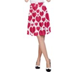 Hearts Valentine Pattern Seamless A-Line Skirt