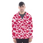 Hearts Valentine Pattern Seamless Men s Hooded Windbreaker