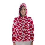 Hearts Valentine Pattern Seamless Women s Hooded Windbreaker