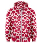 Hearts Valentine Pattern Seamless Men s Zipper Hoodie