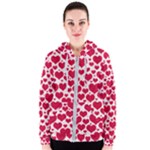 Hearts Valentine Pattern Seamless Women s Zipper Hoodie