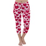 Hearts Valentine Pattern Seamless Capri Winter Leggings 