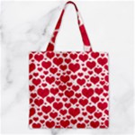 Hearts Valentine Pattern Seamless Zipper Grocery Tote Bag