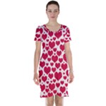 Hearts Valentine Pattern Seamless Short Sleeve Nightdress