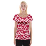 Hearts Valentine Pattern Seamless Cap Sleeve Top