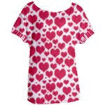 Hearts Valentine Pattern Seamless Women s Oversized T-Shirt