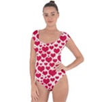 Hearts Valentine Pattern Seamless Short Sleeve Leotard 