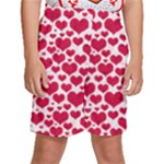 Hearts Valentine Pattern Seamless Kids  Basketball Shorts