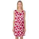 Hearts Valentine Pattern Seamless Sleeveless Satin Nightdress