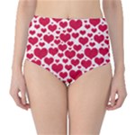 Hearts Valentine Pattern Seamless Classic High-Waist Bikini Bottoms