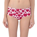 Hearts Valentine Pattern Seamless Mid-Waist Bikini Bottoms