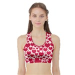 Hearts Valentine Pattern Seamless Sports Bra with Border