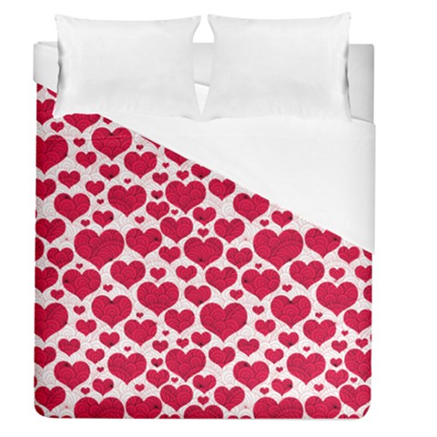 Hearts Valentine Pattern Seamless Duvet Cover (Queen Size) from ArtsNow.com