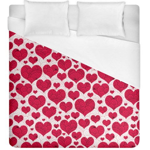 Hearts Valentine Pattern Seamless Duvet Cover (King Size) from ArtsNow.com