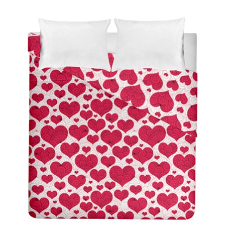 Hearts Valentine Pattern Seamless Duvet Cover Double Side (Full/ Double Size) from ArtsNow.com