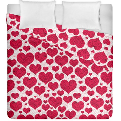 Hearts Valentine Pattern Seamless Duvet Cover Double Side (King Size) from ArtsNow.com