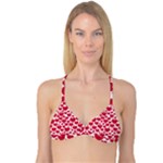 Hearts Valentine Pattern Seamless Reversible Tri Bikini Top