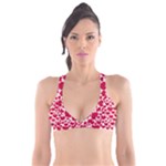 Hearts Valentine Pattern Seamless Plunge Bikini Top