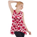 Hearts Valentine Pattern Seamless Side Drop Tank Tunic