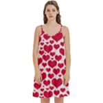 Hearts Valentine Pattern Seamless Mini Camis Dress With Pockets