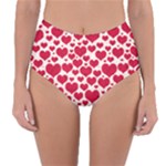 Hearts Valentine Pattern Seamless Reversible High-Waist Bikini Bottoms