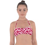 Hearts Valentine Pattern Seamless Tie Back Bikini Top