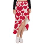 Hearts Valentine Pattern Seamless Asymmetrical Ruffle Hem Skirt 