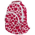 Hearts Valentine Pattern Seamless Rounded Multi Pocket Backpack