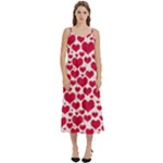 Hearts Valentine Pattern Seamless Casual Spaghetti Strap Midi Dress