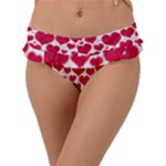 Hearts Valentine Pattern Seamless Frill Bikini Bottoms