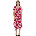 Hearts Valentine Pattern Seamless T-Shirt Midi Dress With Pockets