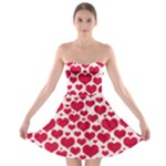 Hearts Valentine Pattern Seamless Strapless Bra Top Dress