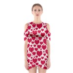 Hearts Valentine Pattern Seamless Shoulder Cutout One Piece Dress