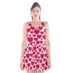 Hearts Valentine Pattern Seamless Scoop Neck Skater Dress