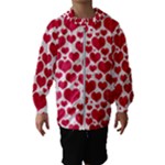 Hearts Valentine Pattern Seamless Kids  Hooded Windbreaker