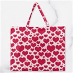 Hearts Valentine Pattern Seamless Zipper Large Tote Bag