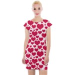 Hearts Valentine Pattern Seamless Cap Sleeve Bodycon Dress