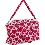 Hearts Valentine Pattern Seamless Canvas Crossbody Bag