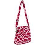 Hearts Valentine Pattern Seamless Zipper Messenger Bag