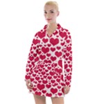 Hearts Valentine Pattern Seamless Women s Long Sleeve Casual Dress