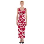 Hearts Valentine Pattern Seamless Fitted Maxi Dress