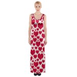 Hearts Valentine Pattern Seamless Thigh Split Maxi Dress