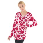 Hearts Valentine Pattern Seamless Tie Up T-Shirt