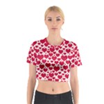 Hearts Valentine Pattern Seamless Cotton Crop Top