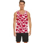 Hearts Valentine Pattern Seamless Men s Wide Collar Tank Top