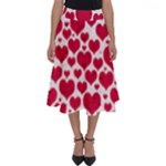 Hearts Valentine Pattern Seamless Perfect Length Midi Skirt