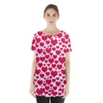 Hearts Valentine Pattern Seamless Skirt Hem Sports Top